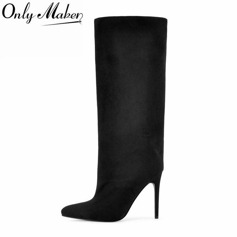 Winter Clothing Ladies - Onlymaker Czarne Kozaki za Kolano z