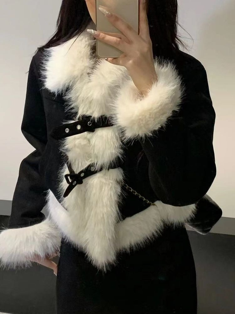 Winter Clothing Vintage - Koreański styl vintage, ciepłe komplety damskie,