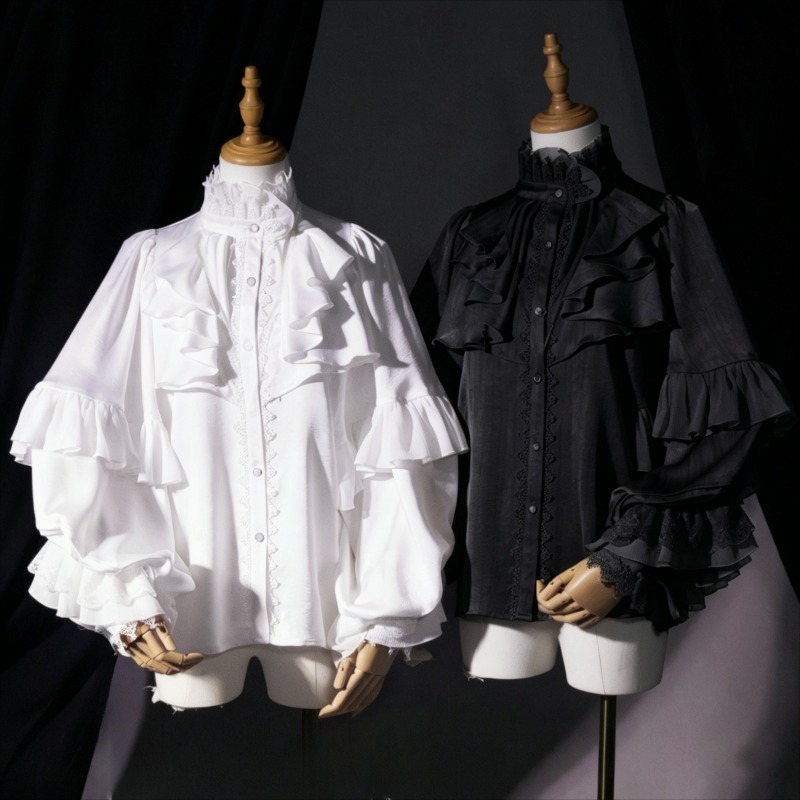 Winter Clothing Vintage - Koszula damska w stylu gotyckiej lolity