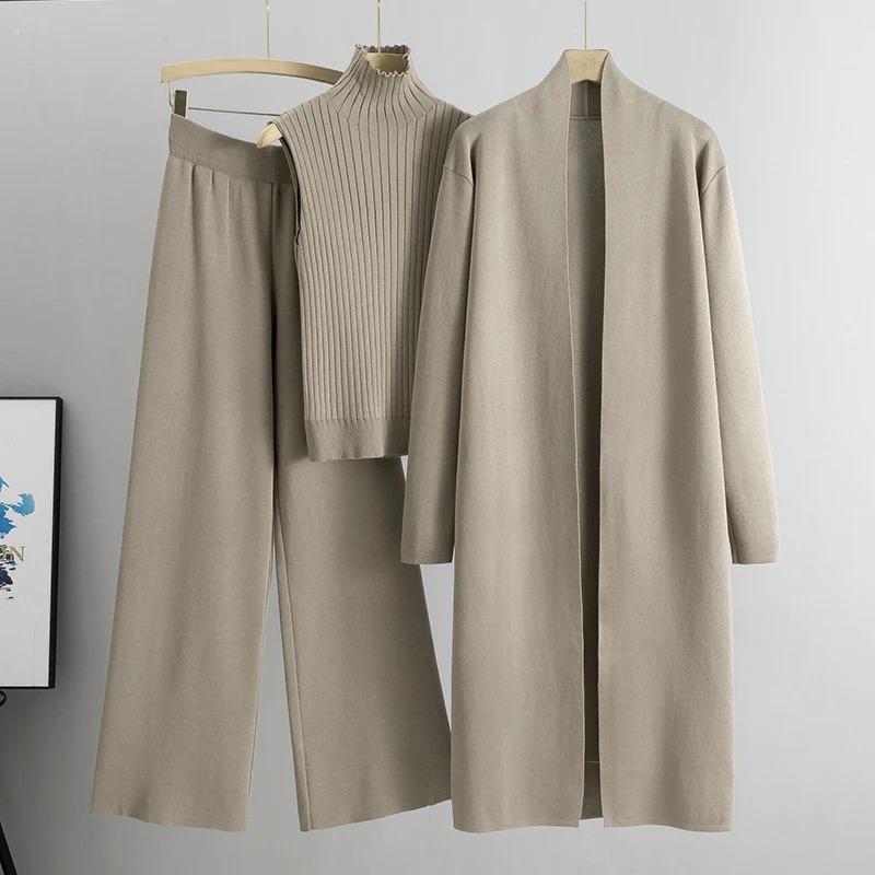 Winter Clothing Vintage - Wiosna Jesień 3-częściowy damski kardigan dresy