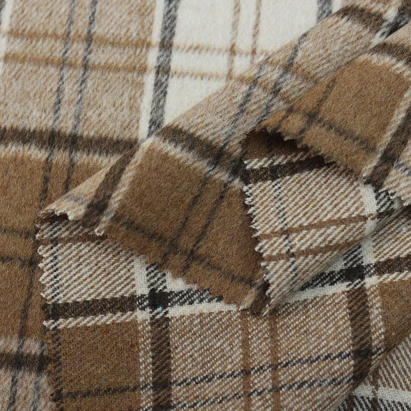 Winter Clothing For Women - Tkanina wełniana w kratę, miękka, gruba,