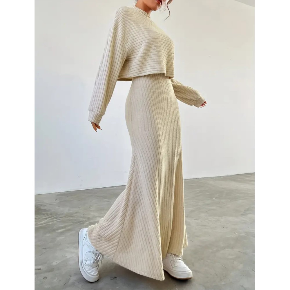 Winter Clothing Ladies - Jesienny komplet: bluzka z długim rękawem