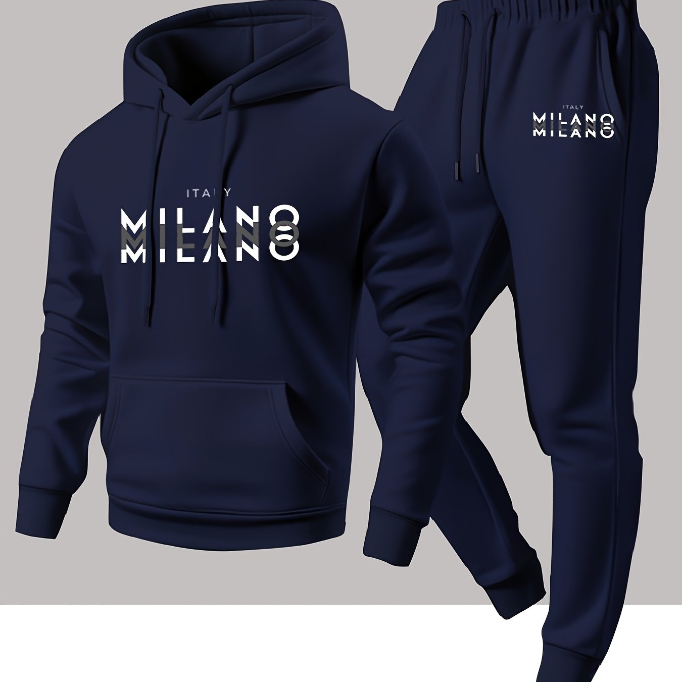 Winter Clothes - Modny męski zestaw sportowy: bluza z