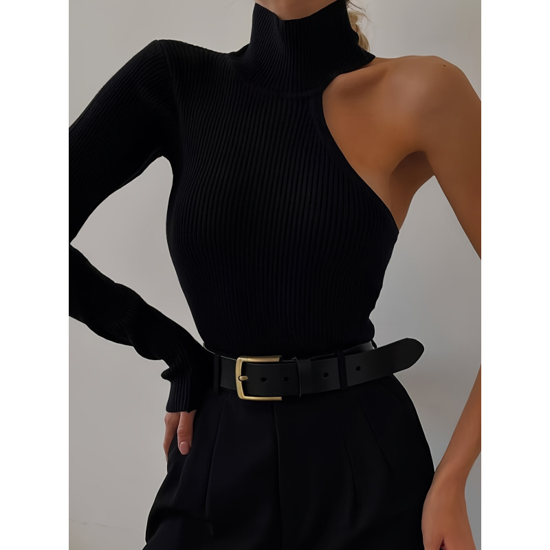 Asymetryczne body z prążkowane – Winter Clothing For Women recenzja i cena