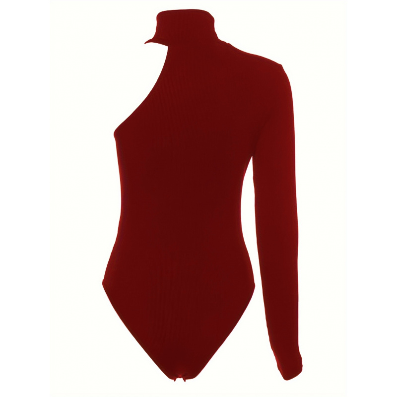 Asymetryczne body z prążkowane – Winter Clothing For Women recenzja i cena