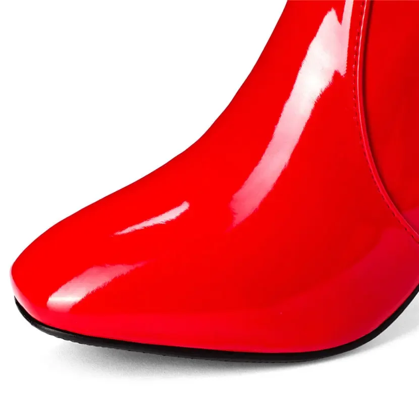 Red White Patent Leather Women – Winter Clothing Ladies recenzja i cena