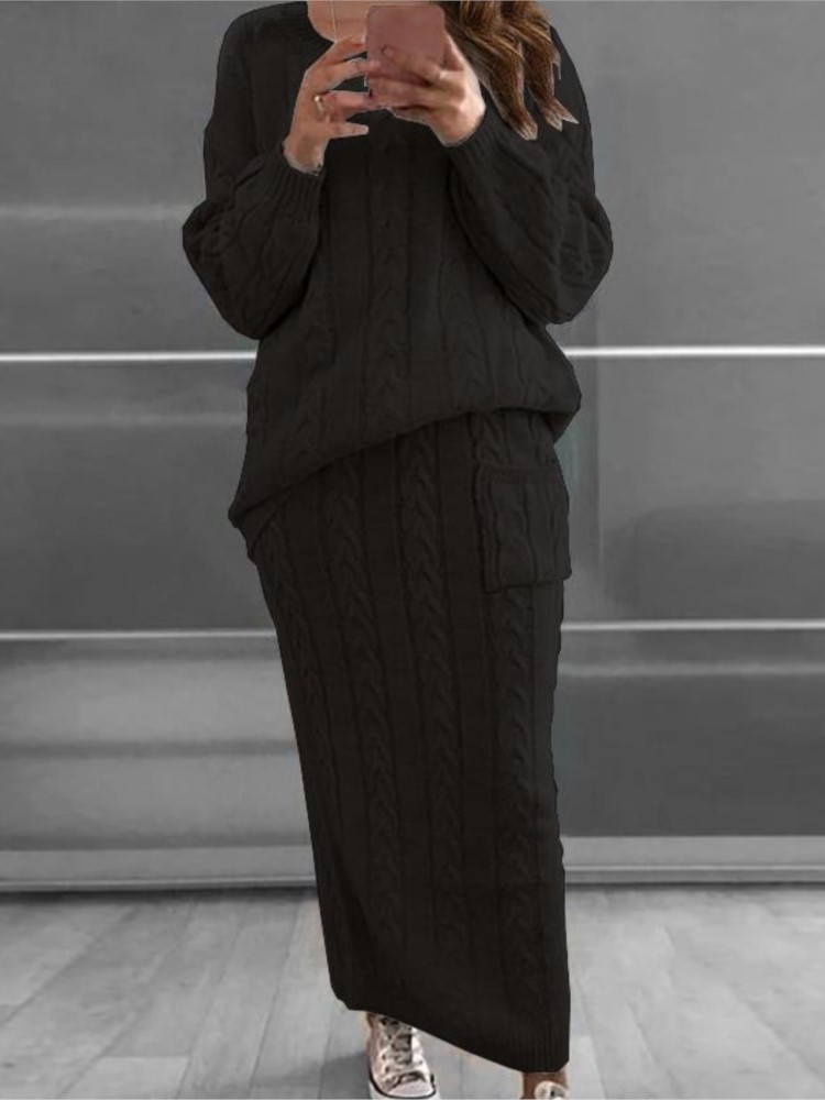 Modne dzianinowe komplety swet – Winter Clothing Ladies recenzja i cena
